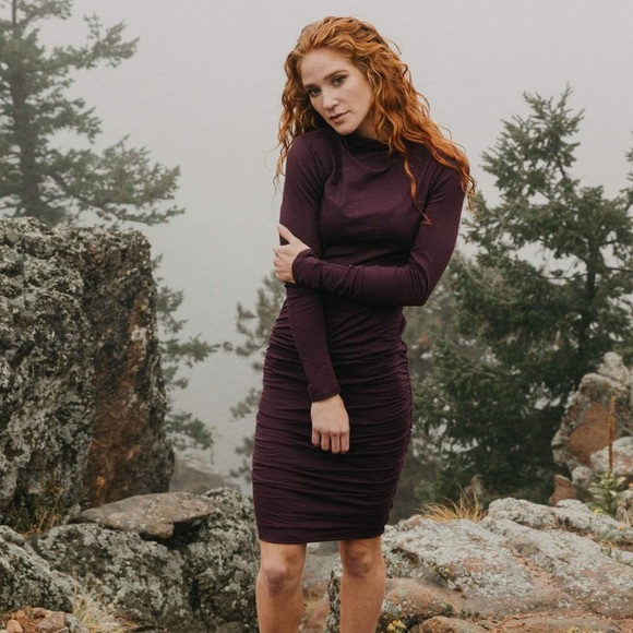 Velvet by Graham & Spencer black lightweight ruched turtleneck dress - size XS - Picture 2 of 4